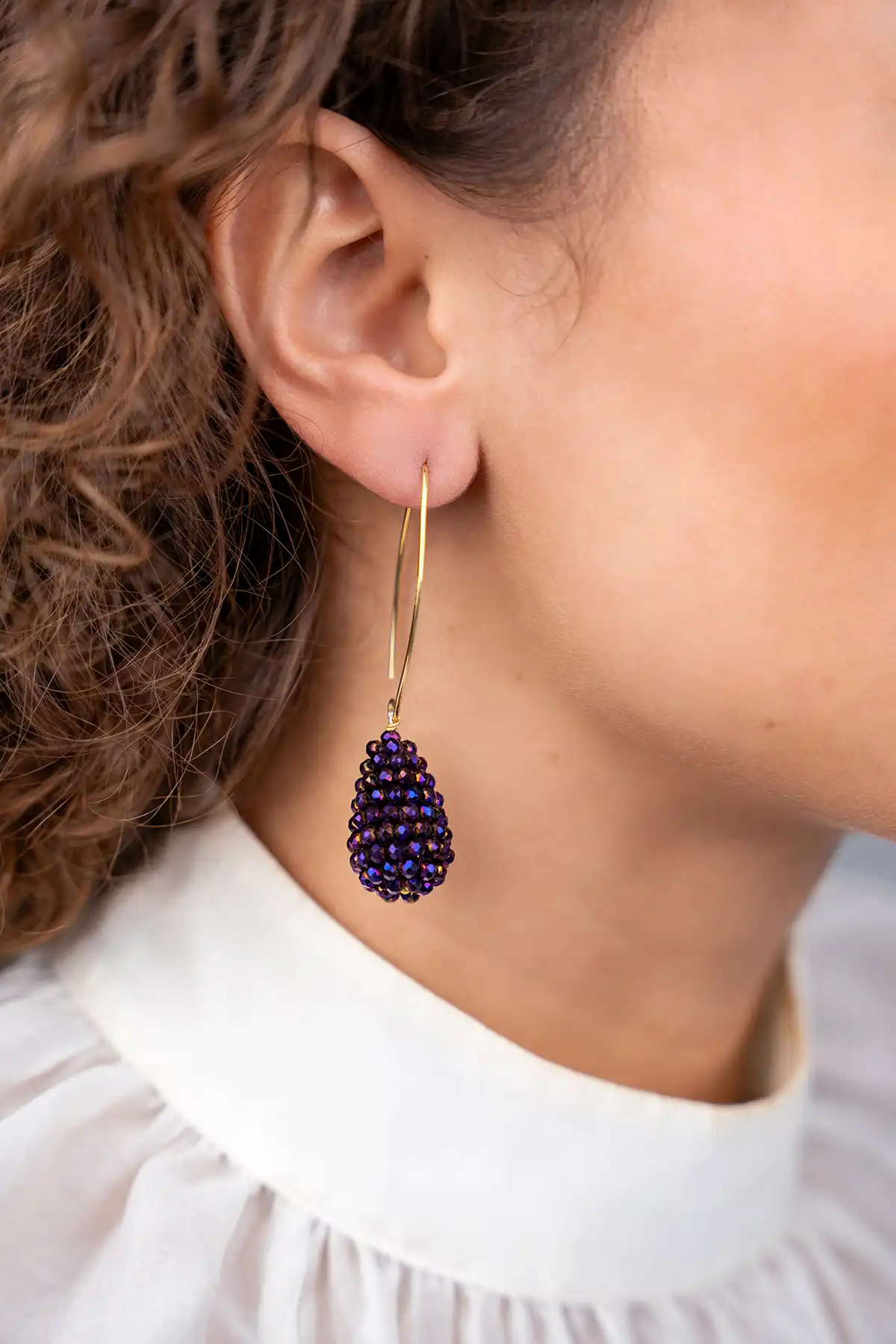 Lott. Gioielli Metallic Paarse Oorbellen Amy Cone S