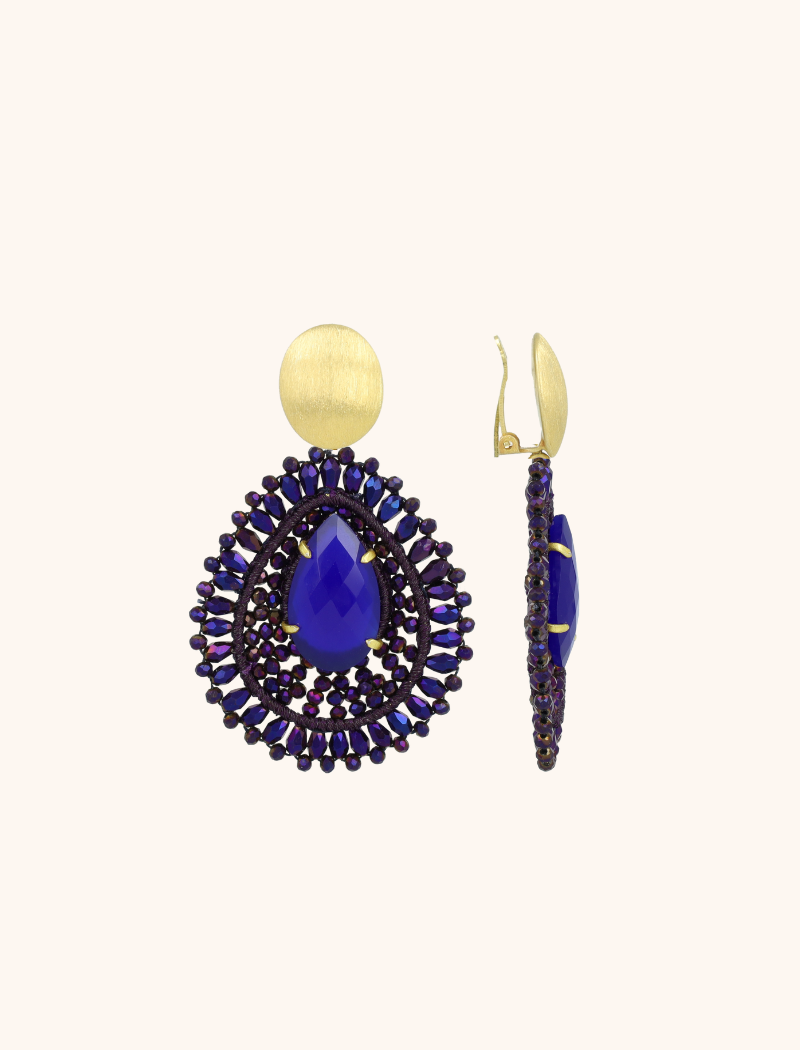 Lott. Gioielli Metallic Purple Oorbellen Lina Clip