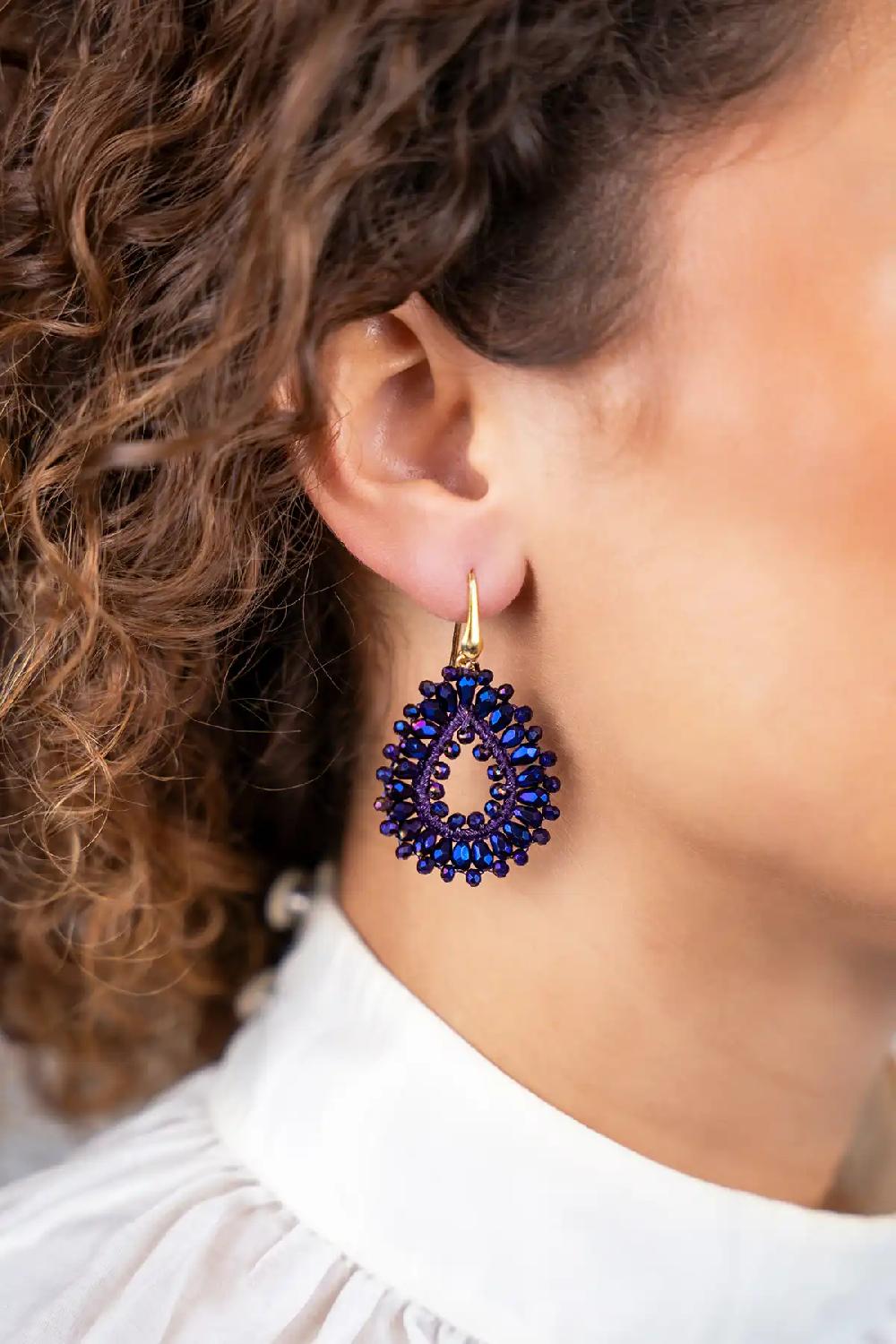 Lott. Gioielli Metallic Purple Oorbellen Robin