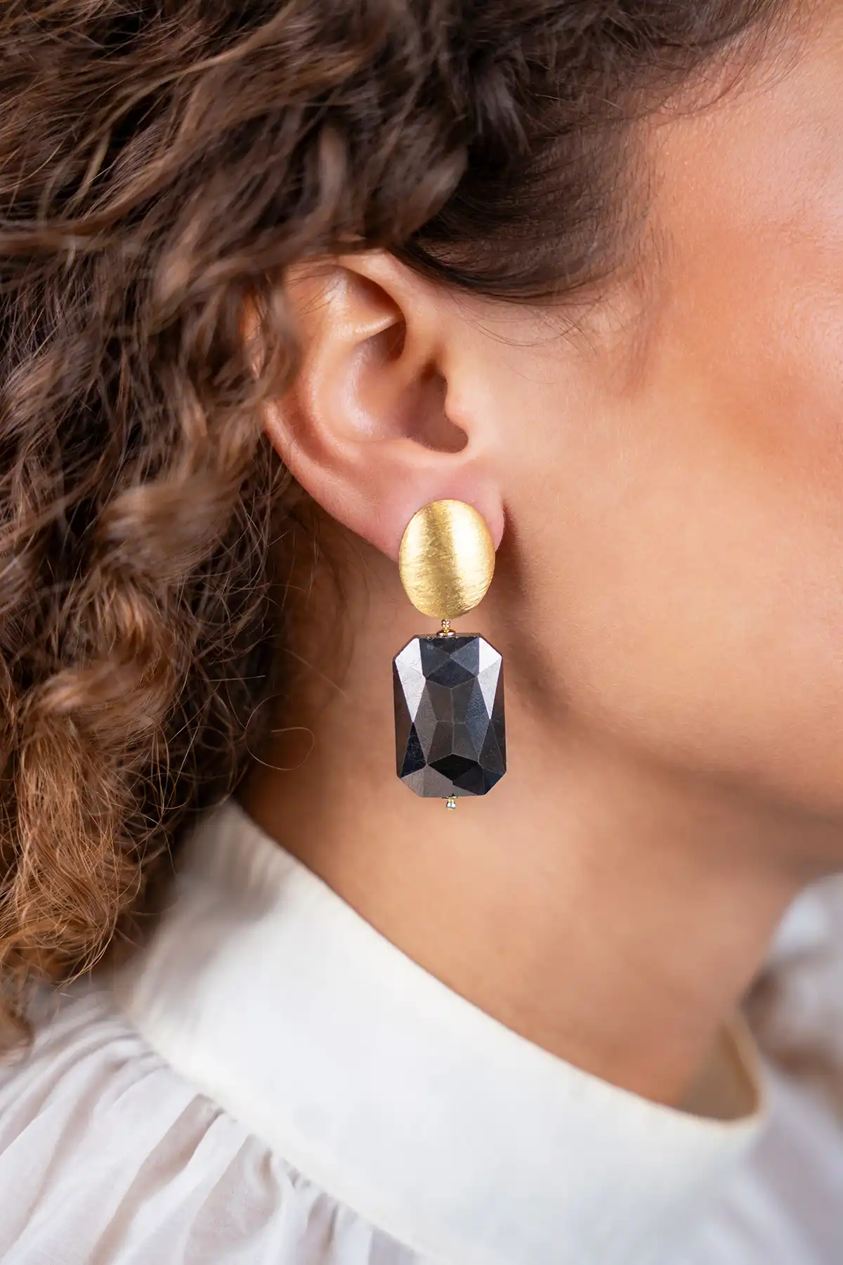 Lott. Gioielli Mix Black Grey Oorbellen Rectangle M