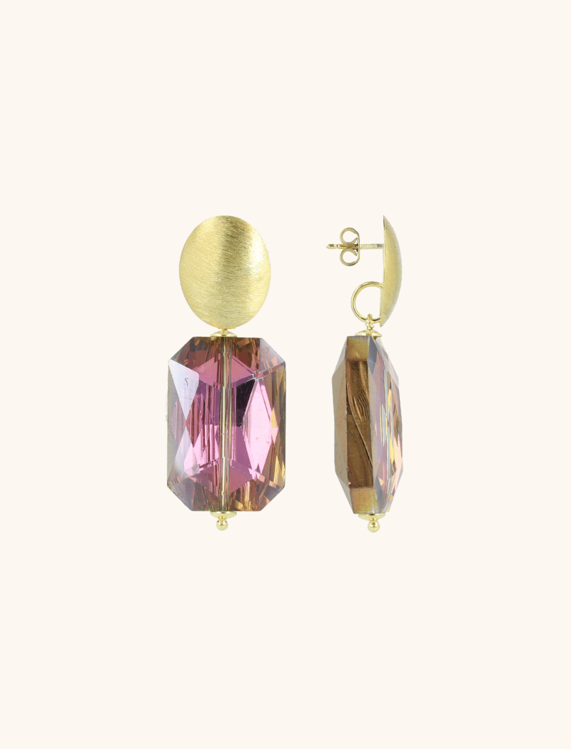 lott. gioielli Mix Brons Paarse Oorbellen Vintage