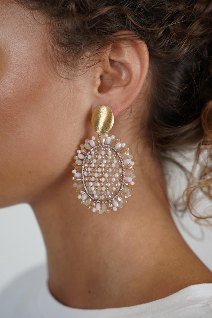 Lott. Gioielli Mixed Beige Oorbellen Do Ovaal