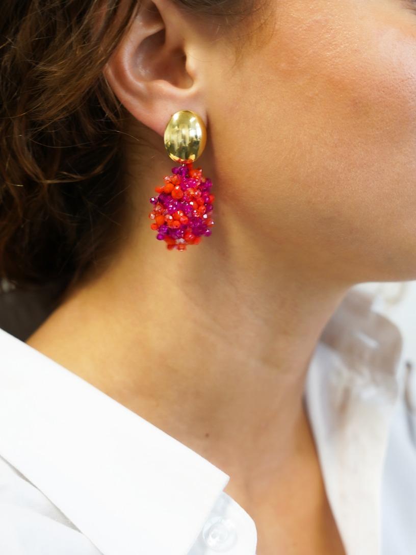 Lott. Gioielli Mixed Fuchsia Oorbellen Jazz Ovaal S