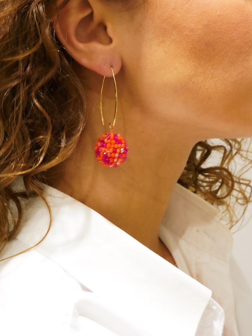 Lott. Gioielli Mixed Fuchsia Oorbellen Lexi Globe L