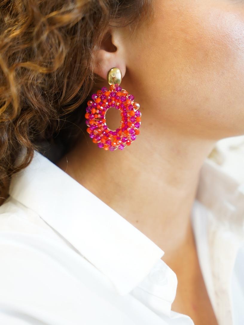 Lott. Gioielli Mixed Fuchsia Oorbellen Mia Ovaal