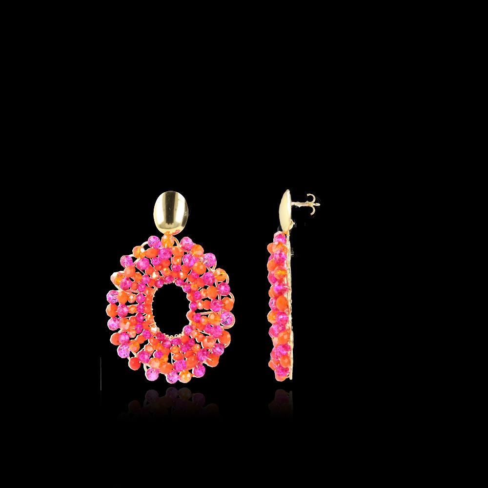 lott. gioielli Mixed Fuchsia Oorbellen Mia Ovaal