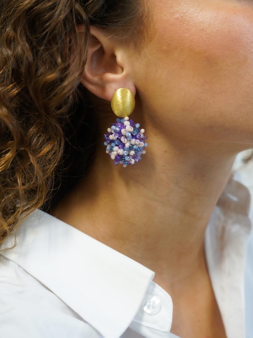 Lott. Gioielli Mixed Paarse Oorbellen Jazz Ovaal S