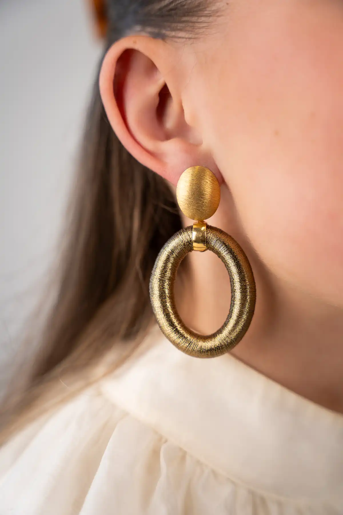 Lott. Gioielli Old Gold Oorbellen Faye Ovaal L