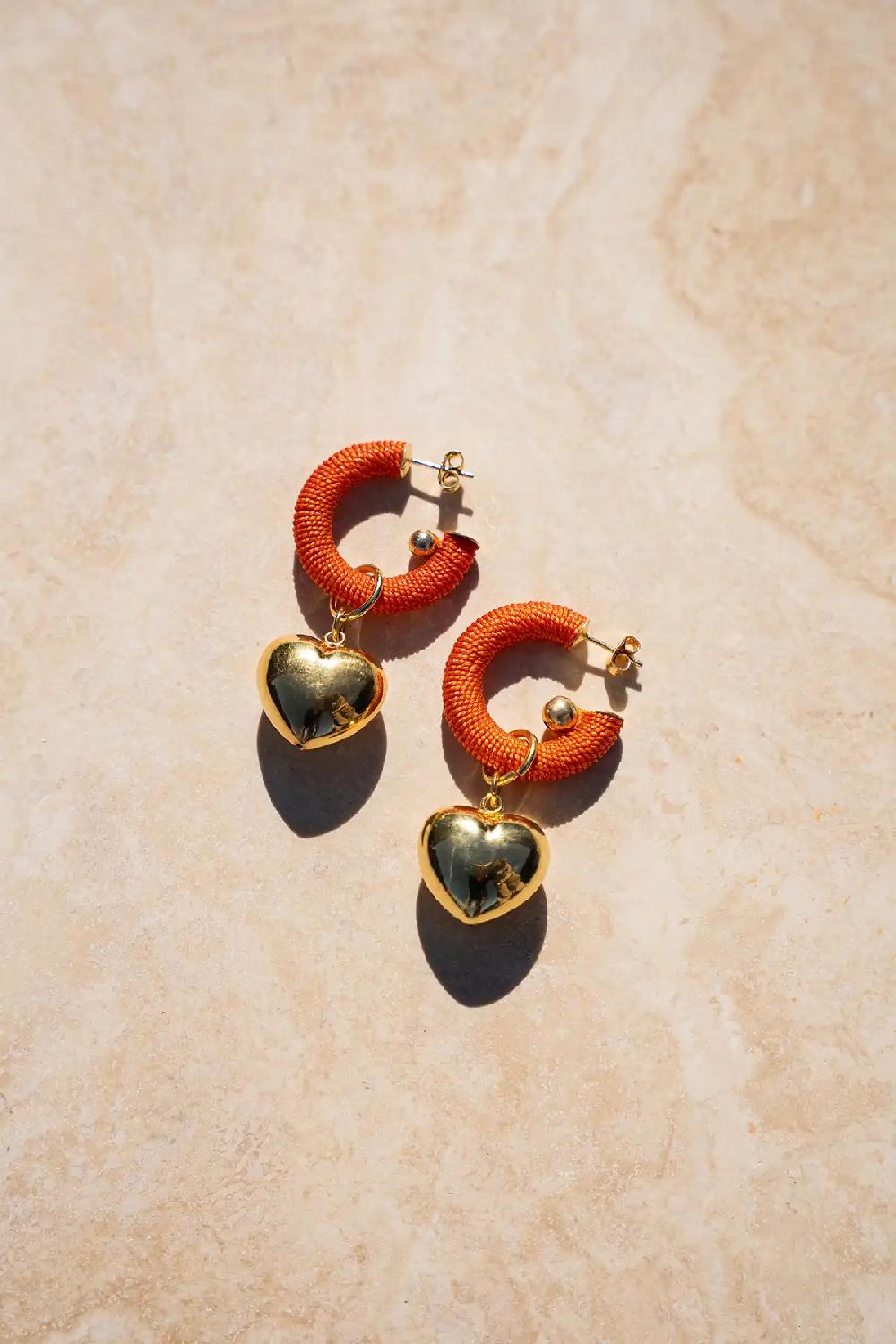 Lott. Gioielli Oranje Hart Oorbellen Creool Rifka S