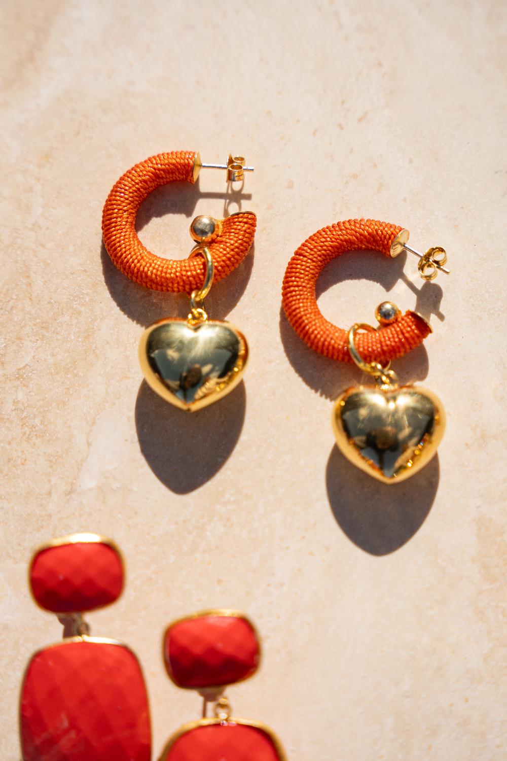 Lott. Gioielli Oranje Hart Oorbellen Creool Rifka S