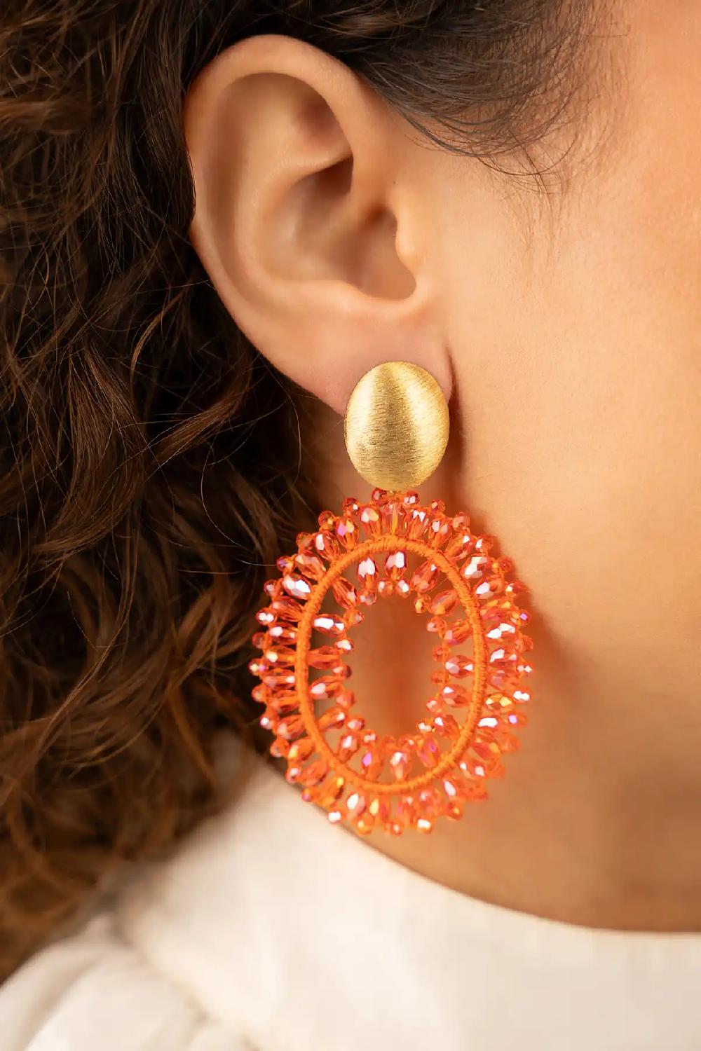 Lott. Gioielli Oranje Oorbellen Noa Ovaal L