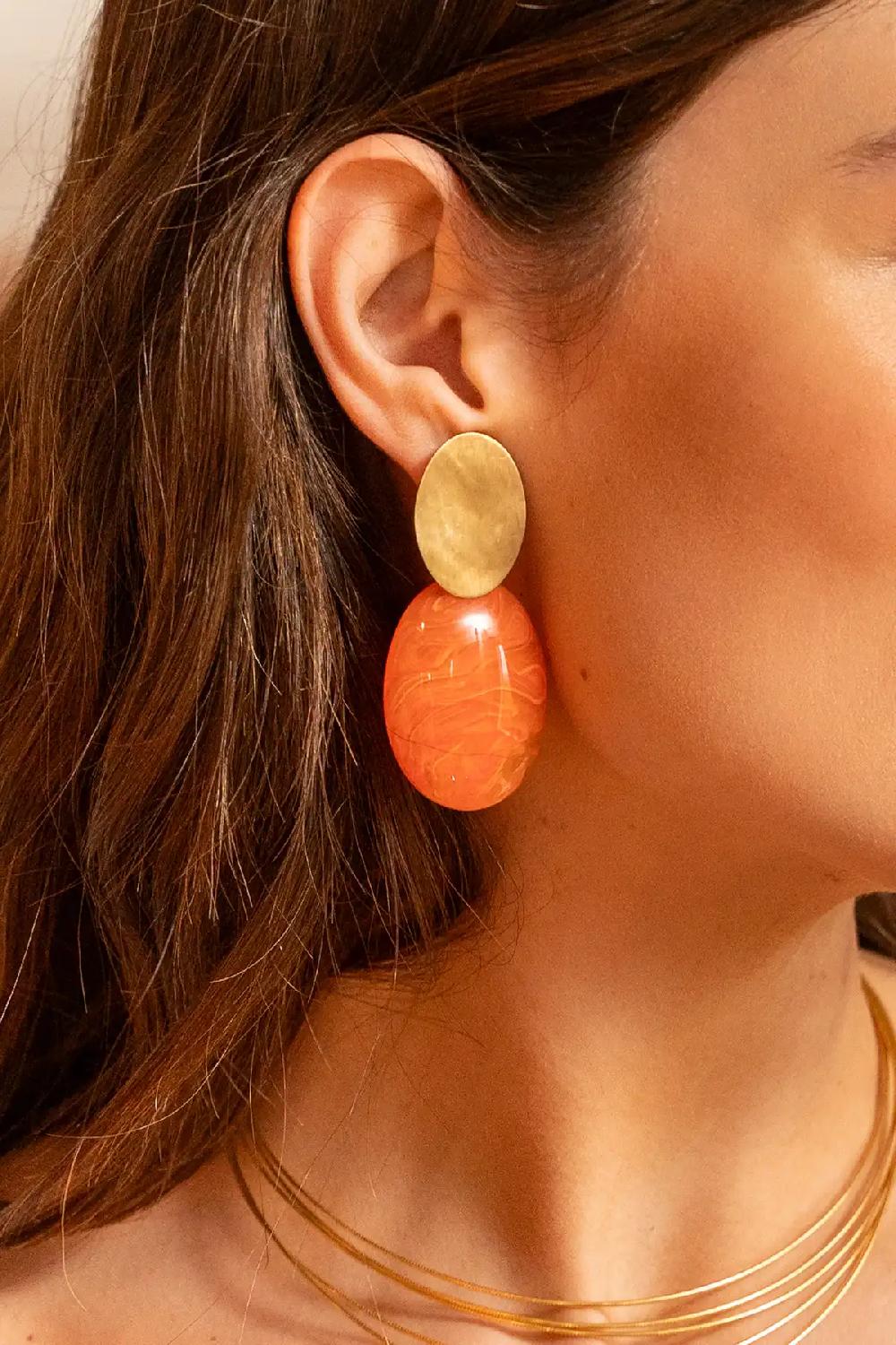 Lott. Gioielli Oranje Oorbellen Sirius Ovaal S Lion