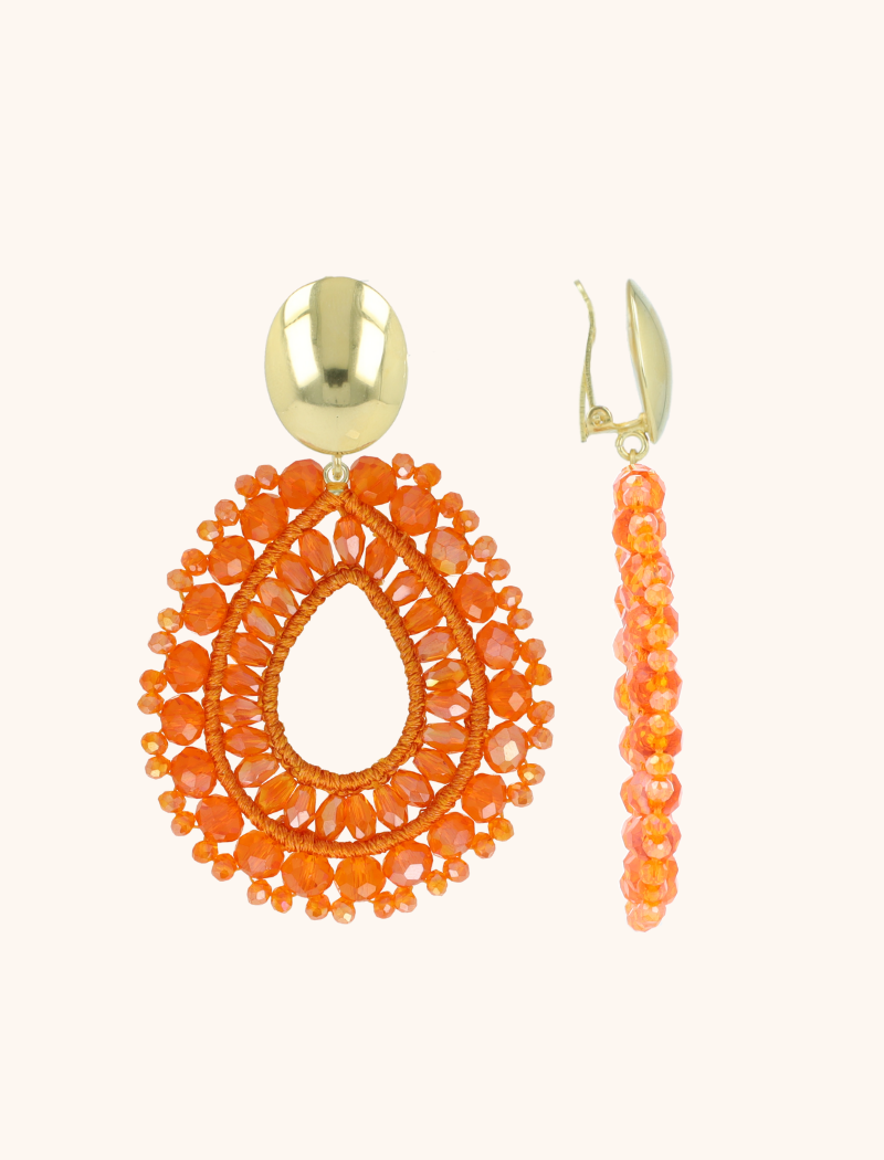 lott. gioielli Oranje oorbellen Vos druppel L clip