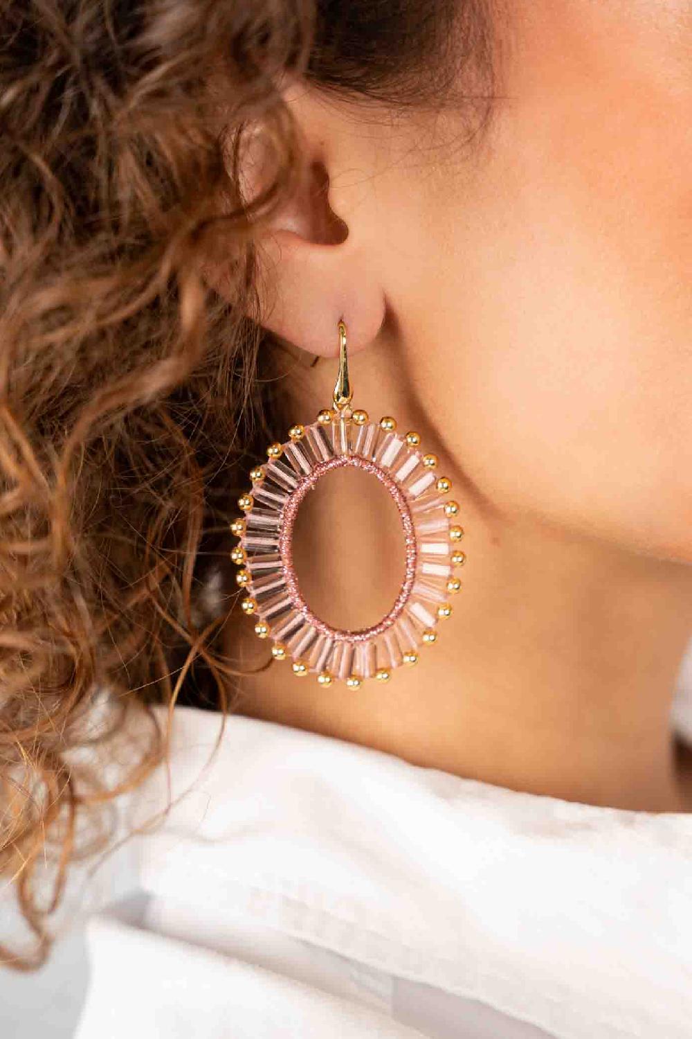 Lott. Gioielli Oud Roze Oorbellen Naomi Ovaal M