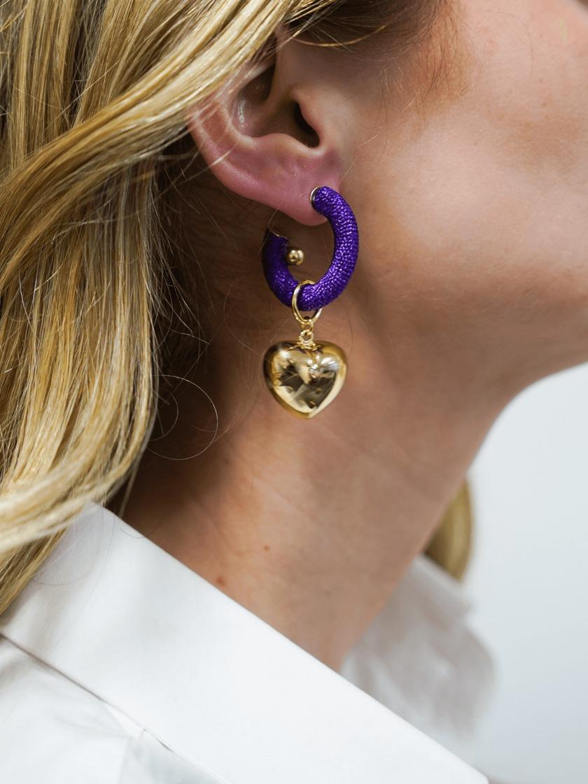 Lott. Gioielli Paarse Hart Oorbellen Creool Rifka S