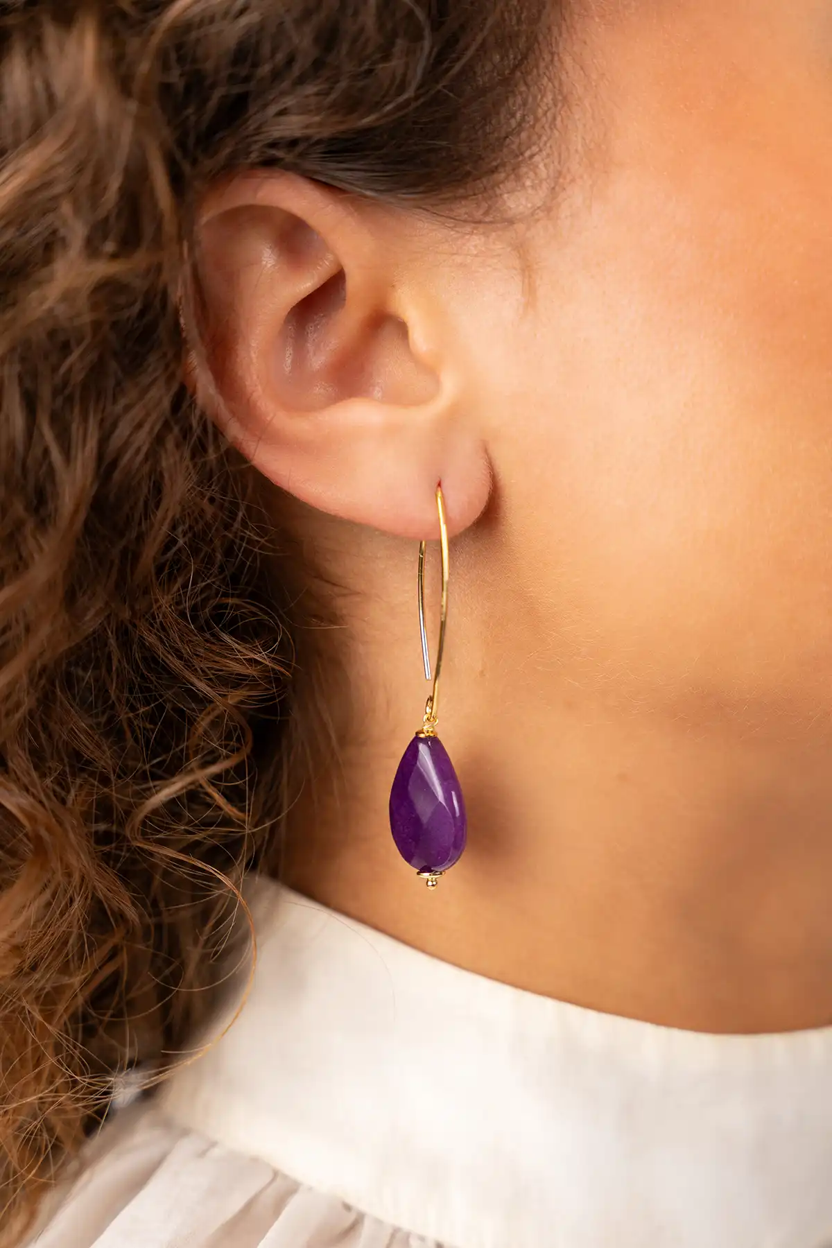 Lott. Gioielli Paarse Oorbellen Drop S