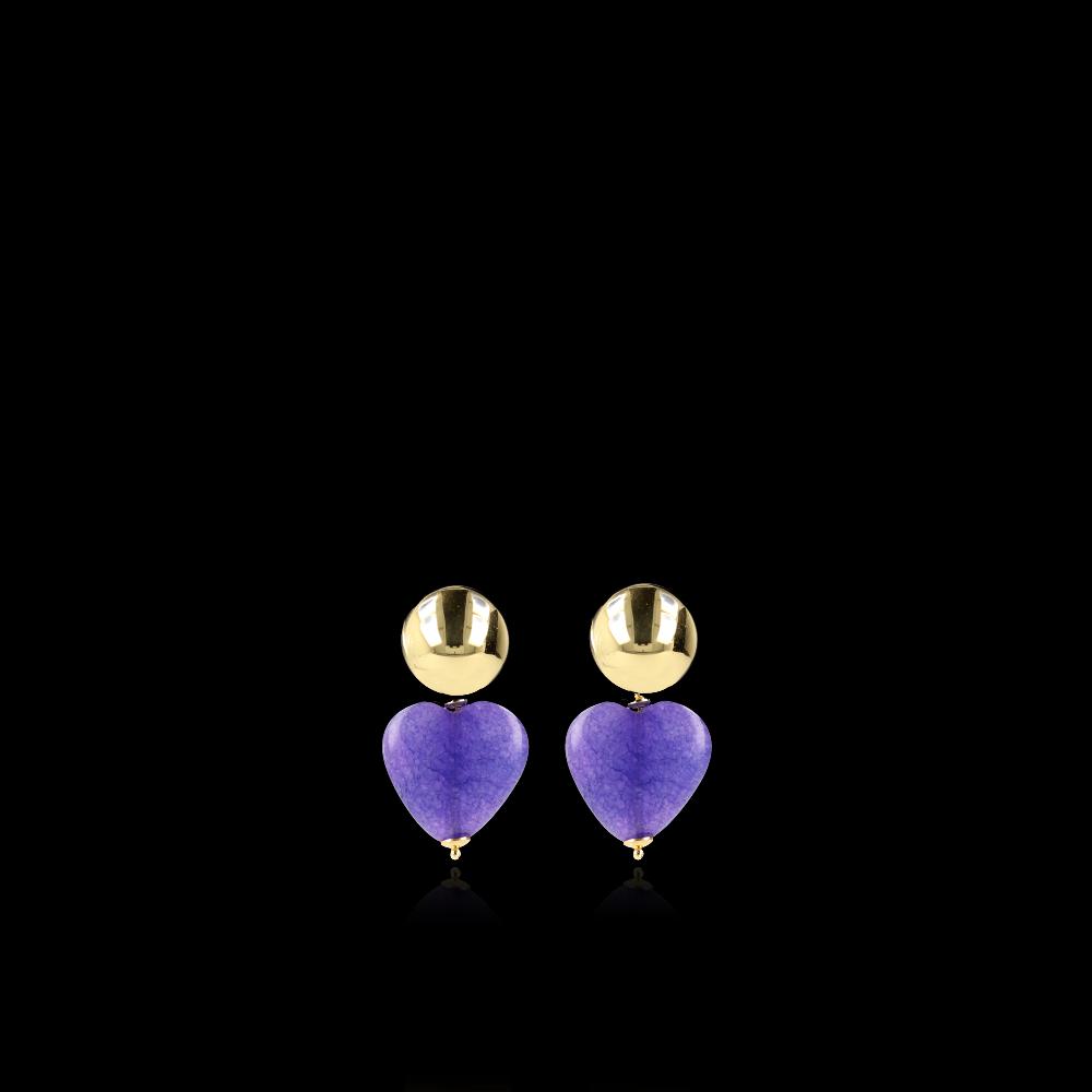 lott. gioielli Paarse Oorbellen Hart S