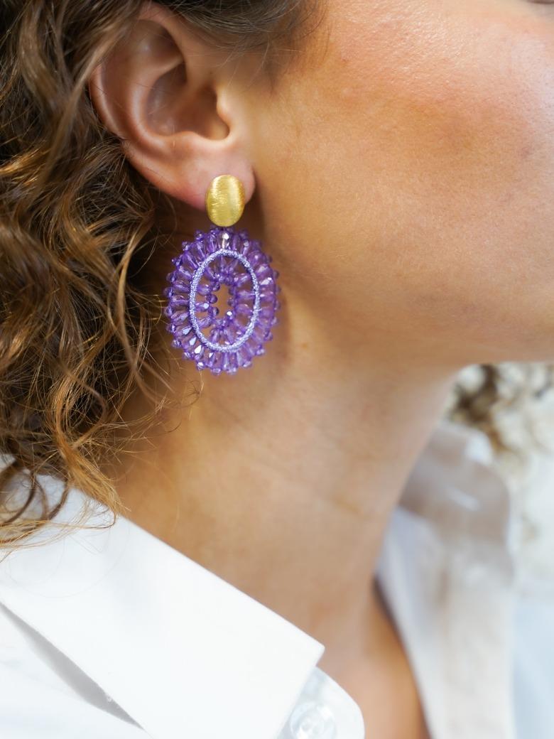 Lott. Gioielli Paarse Oorbellen Ovaal Noa S