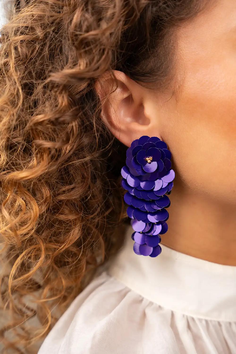 Lott. Gioielli Paarse Sequin Oorbellen L