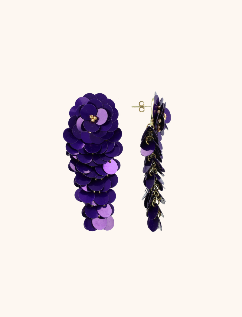 lott. gioielli Paarse Sequin Oorbellen L