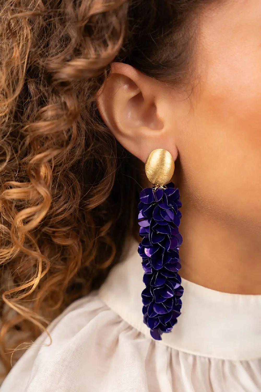 Lott. Gioielli Paarse Sequin Snake Oorbellen L