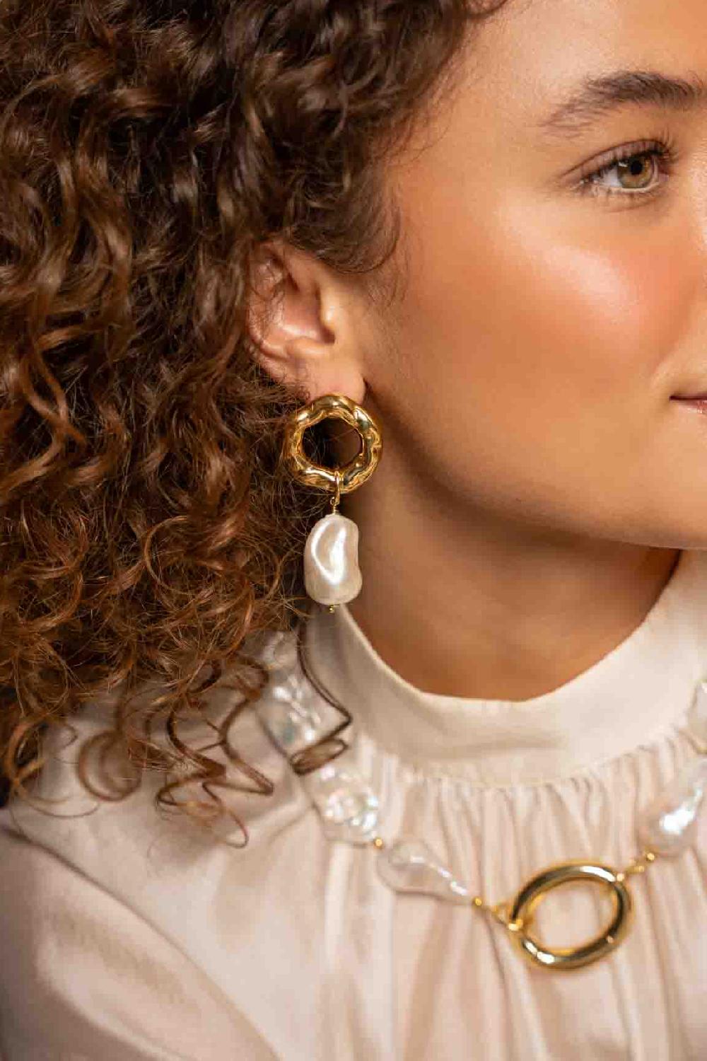 Lott. Gioielli Parel Oorbellen Cirkel Deluxe