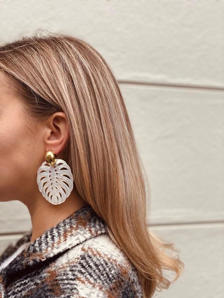 Lott. Gioielli Parel Oorbellen Leaf