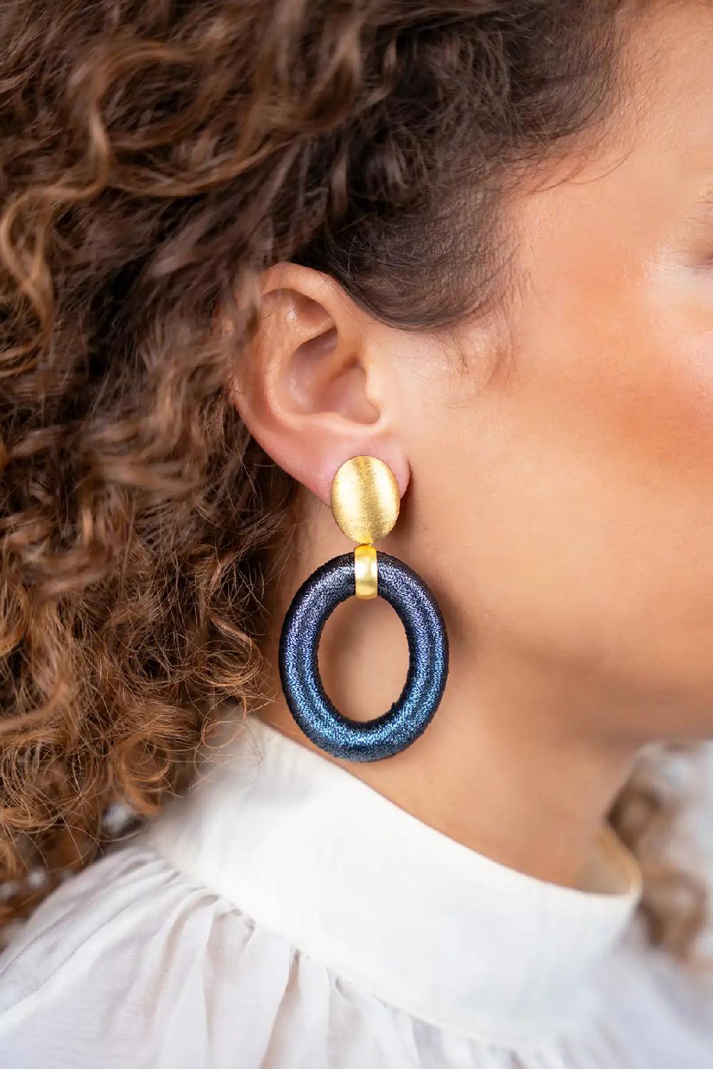 Lott. Gioielli Petrol Oorbellen Faye Ovaal L