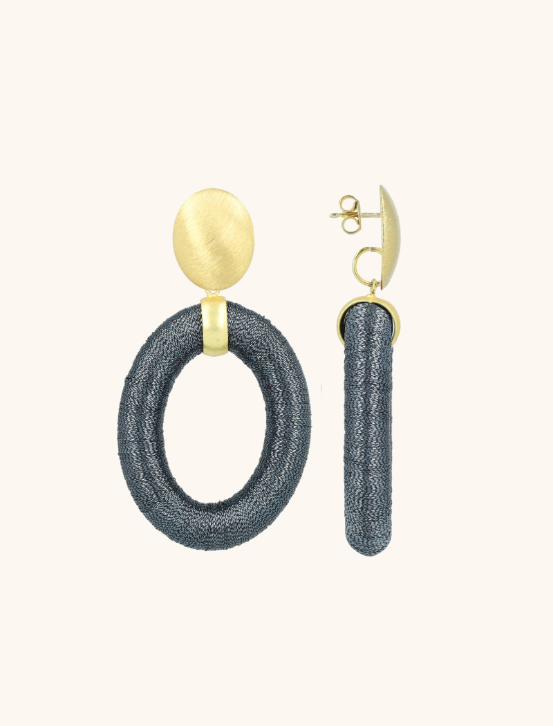 Lott. Gioielli Petrol Oorbellen Faye Ovaal L