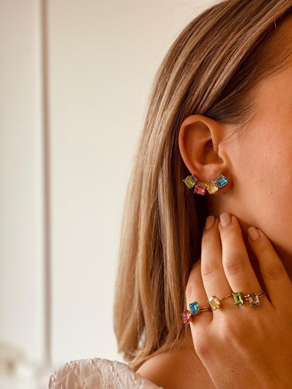 Lott. Gioielli Regenboog Strass Ear-cuff Bowie