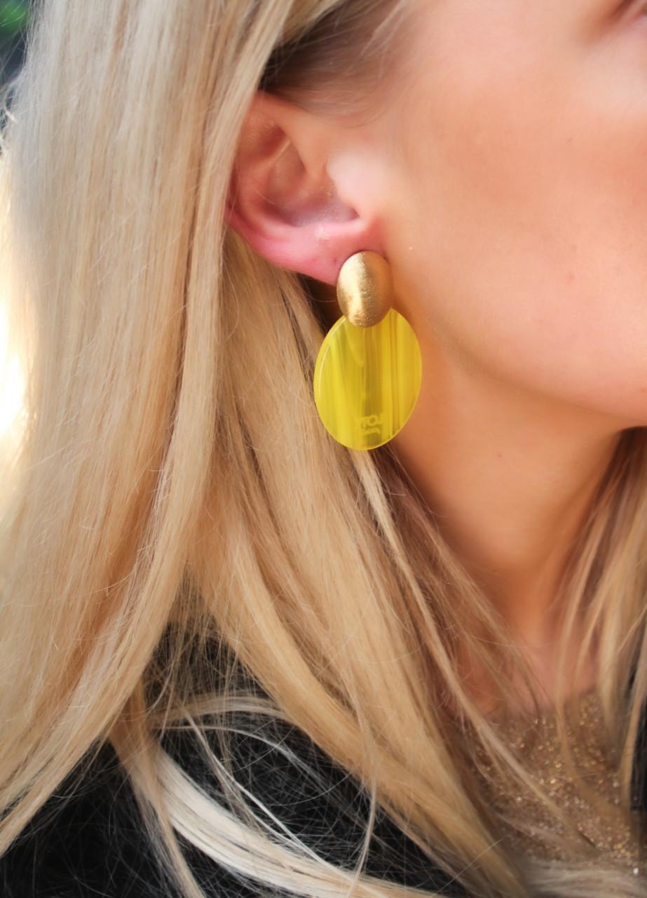 Lott. Gioielli Resin Closed Oval S Sparkling Yellow