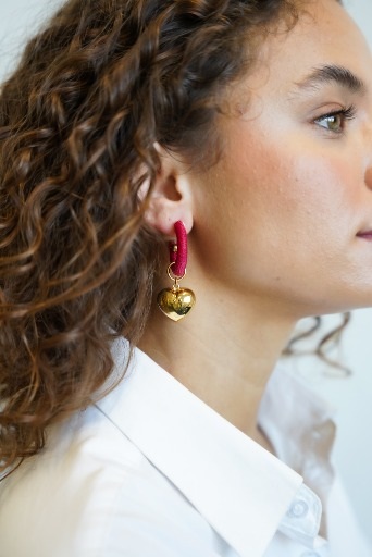 Lott. Gioielli Rode Hart Oorbellen Creool Rifka S