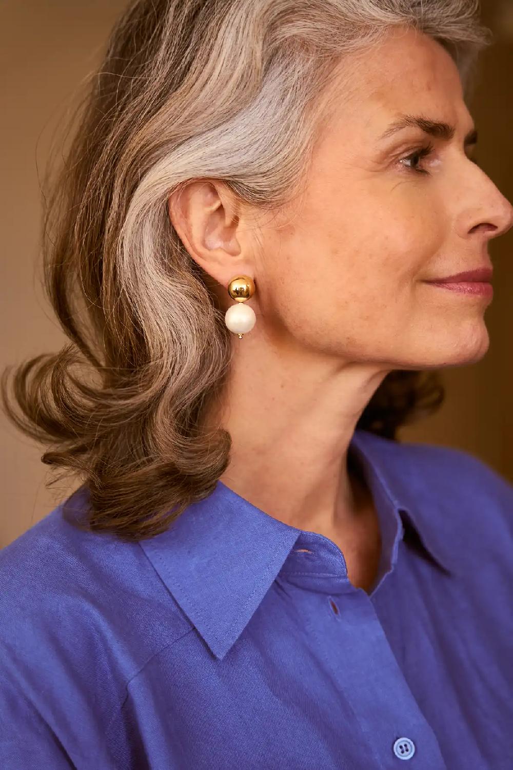 Lott. Gioielli Round Ball Oorbellen XL - Parel