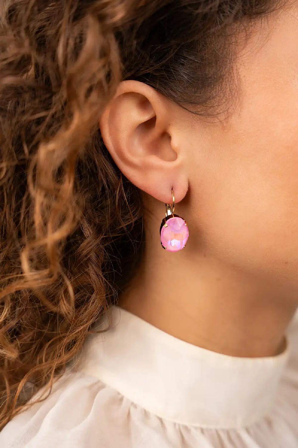 Lott. Gioielli Roze Oorbellen Anneloes Ovaal M