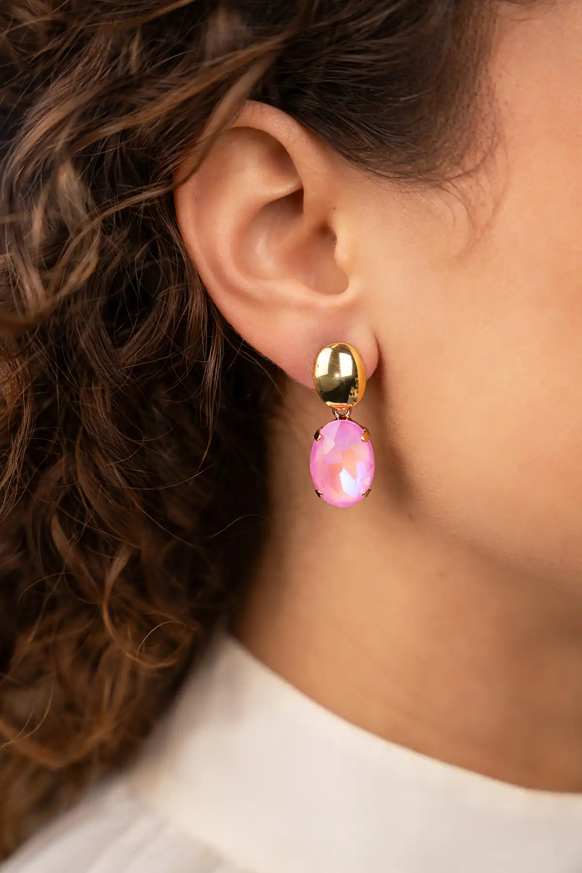 Lott. Gioielli Roze Oorbellen Daan Ovaal M