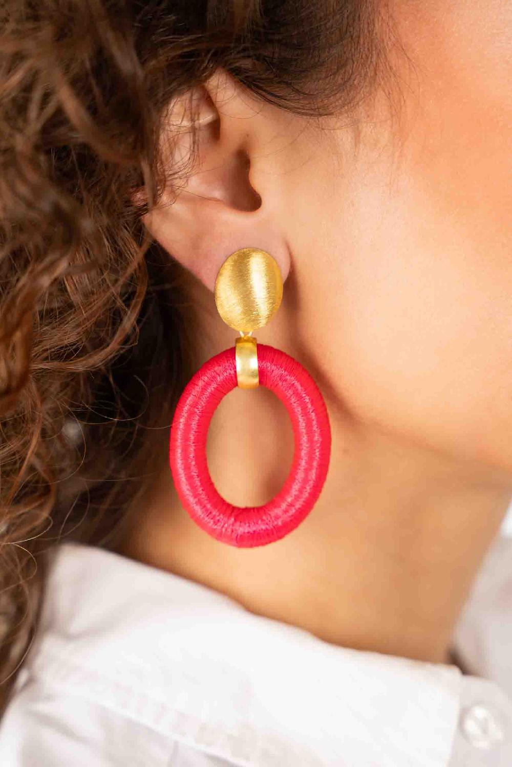 Lott. Gioielli Roze Oorbellen Faye Ovaal L Clip