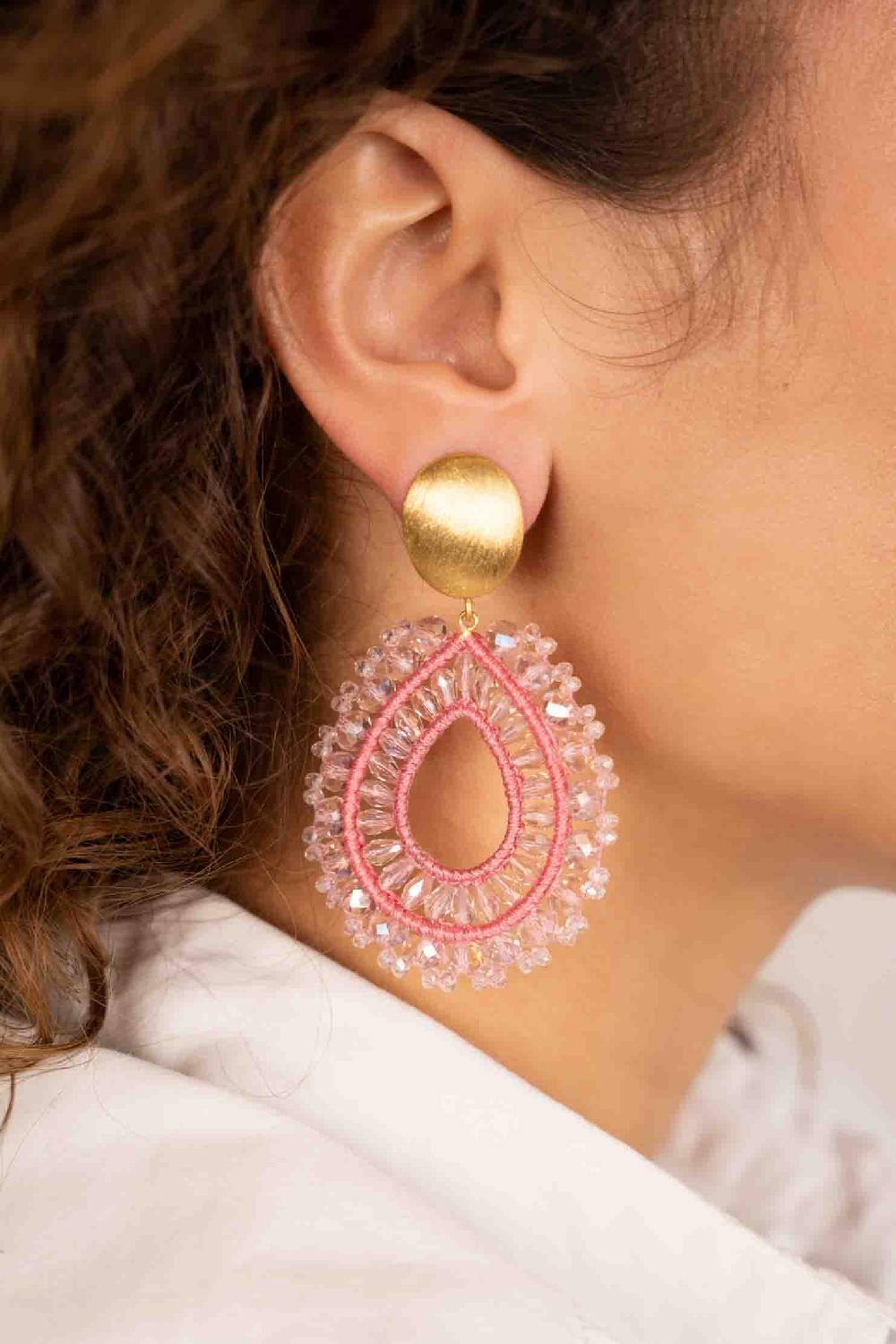 Lott. Gioielli Roze Oorbellen Vos Druppel L Clip