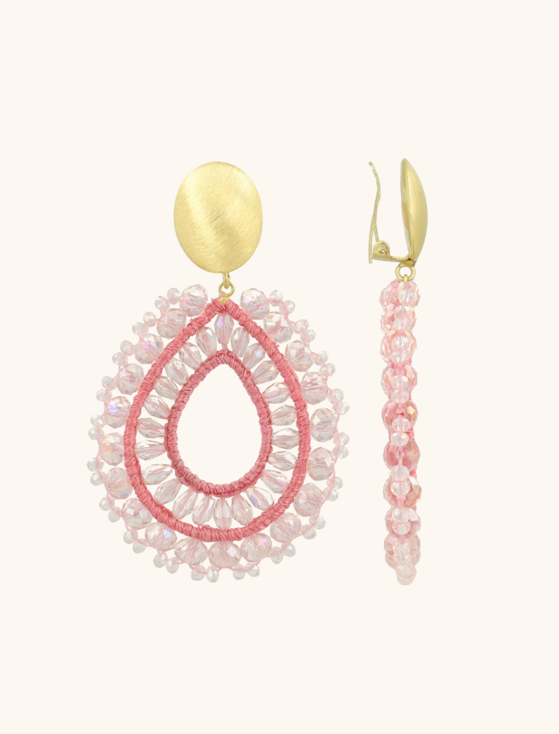 lott. gioielli Roze Oorbellen Vos Druppel L Clip