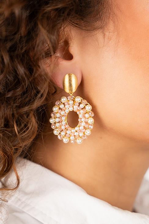 Lott. Gioielli Roze Parel Oorbellen Mia Ovaal S