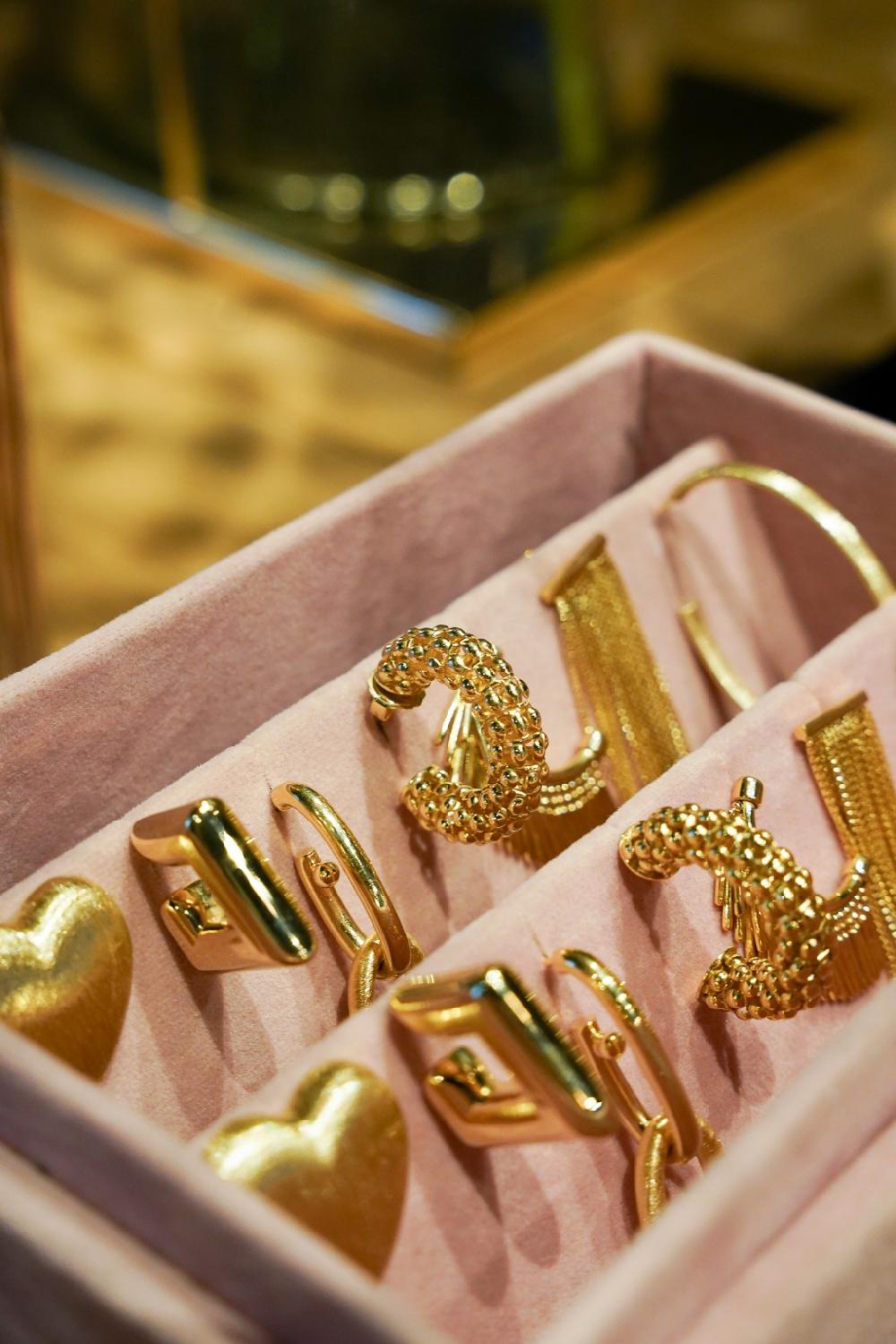 Lott. Gioielli Roze Velvet Sieradenbox 7 Paar - S