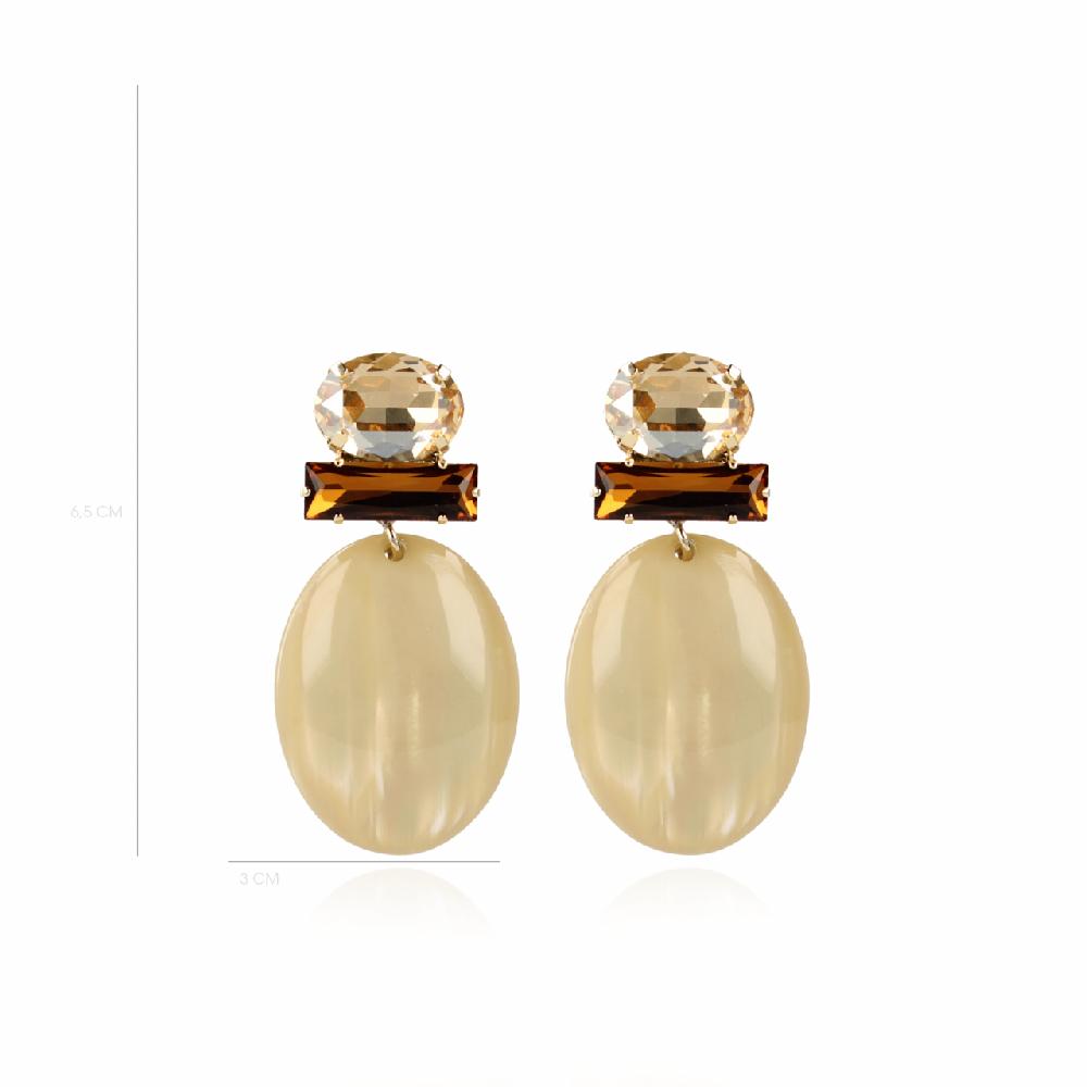 Lott. Gioielli Sand Oorbellen Sirius Ovaal Strass