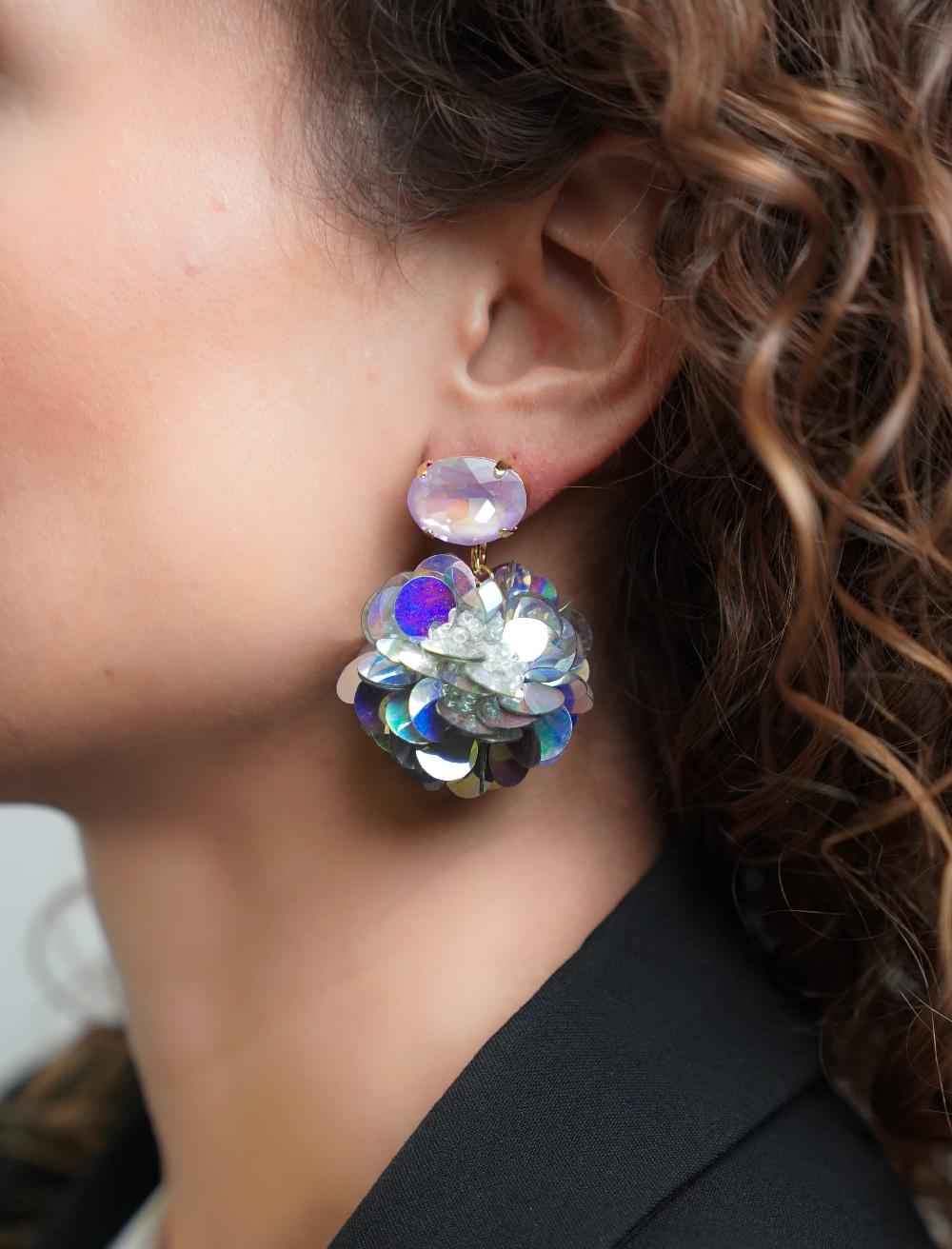 Lott. Gioielli Sequin Oorbellen Holo Zilver Globe M