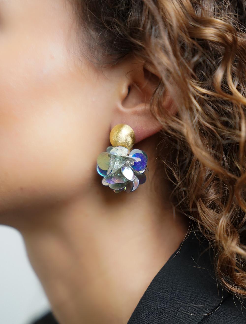 Lott. Gioielli Sequin Oorbellen Holo Zilver Globe S