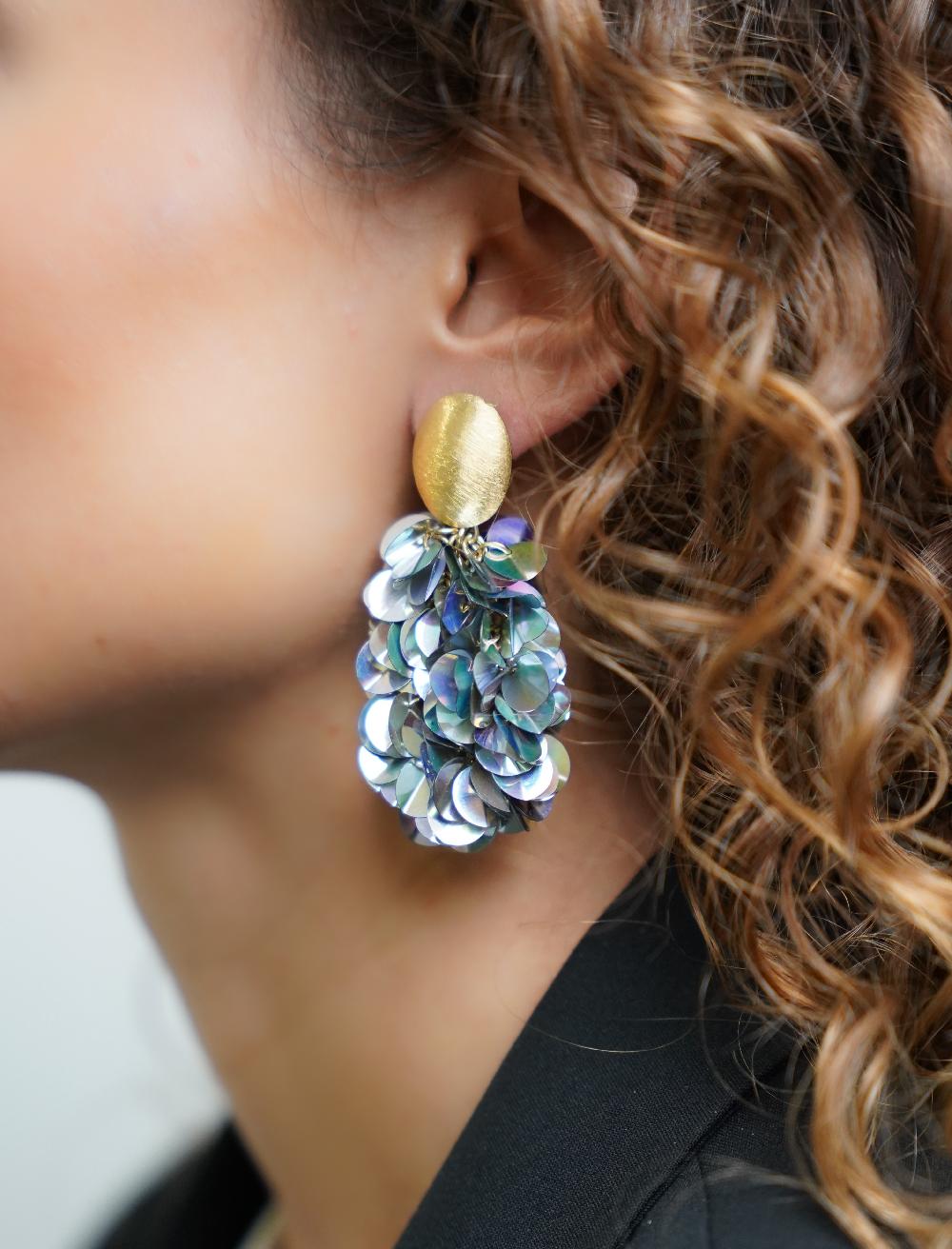 Lott. Gioielli Sequin Oorbellen Holo Zilver Ovaal M