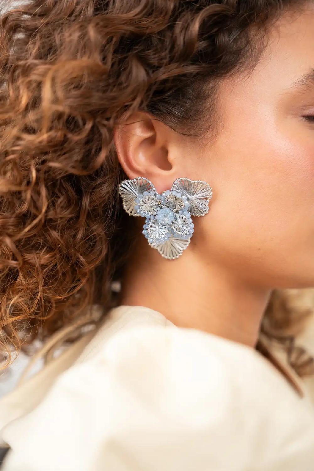 lott. gioielli Silver Oorbellen Aster Flower L