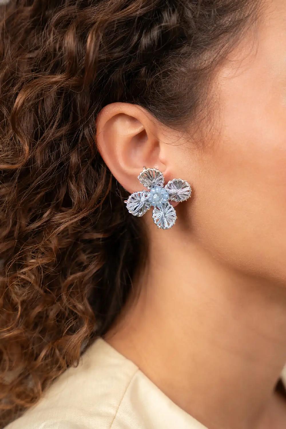 Lott. Gioielli Silver Oorbellen Aster Flower S