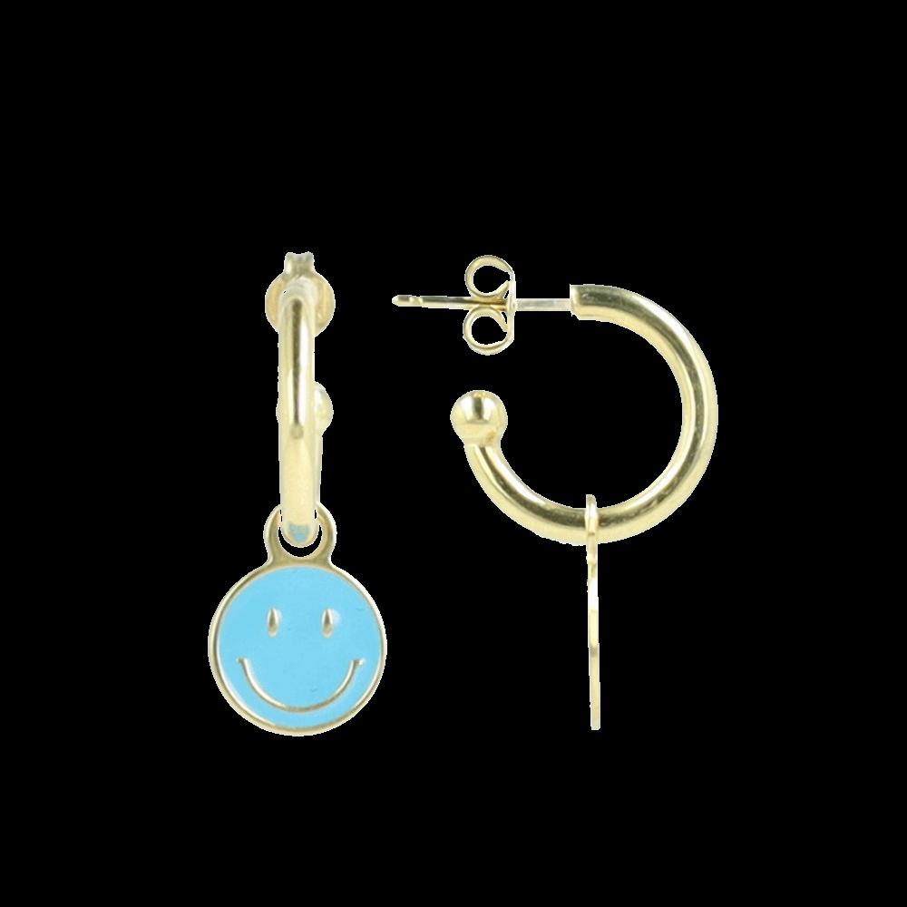 lott. gioielli Smiley oorbellen emaille turquoise