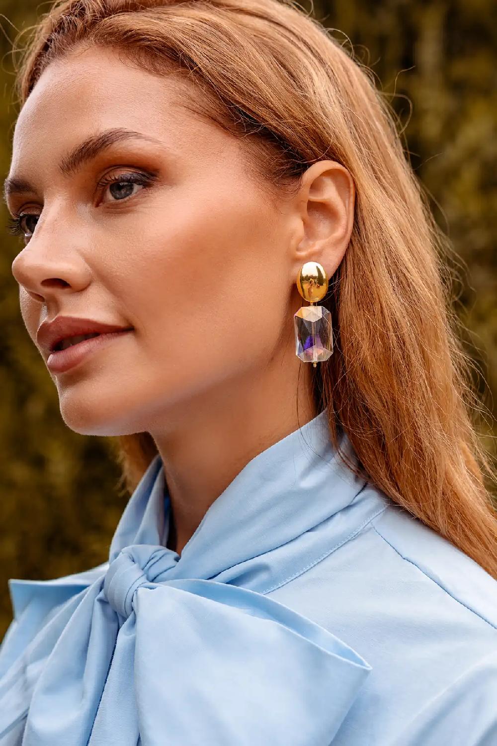 Lott. Gioielli Soft Champagne Oorbellen Rechthoek M