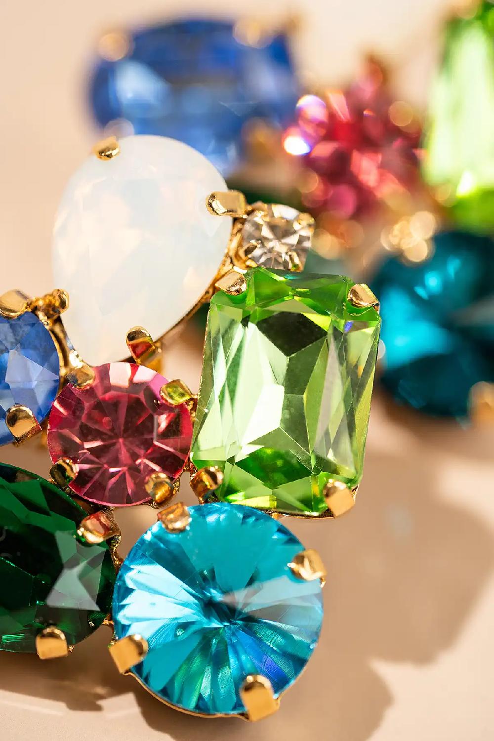 Lott. Gioielli Strass Oorbellen Hart M