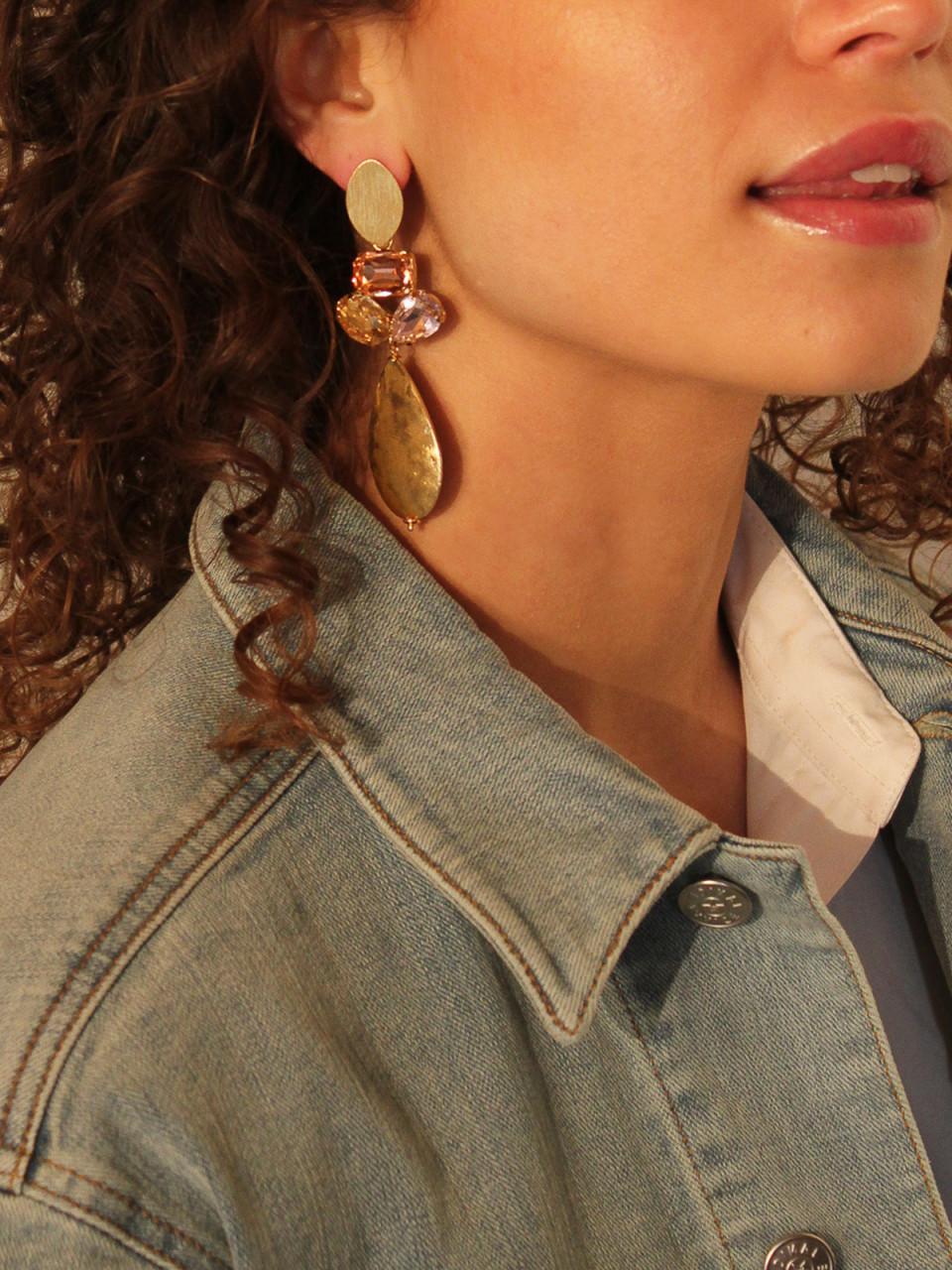 Lott. Gioielli Strass Oorbellen Meike Vintage XL